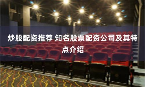 炒股配资推荐 知名股票配资公司及其特点介绍